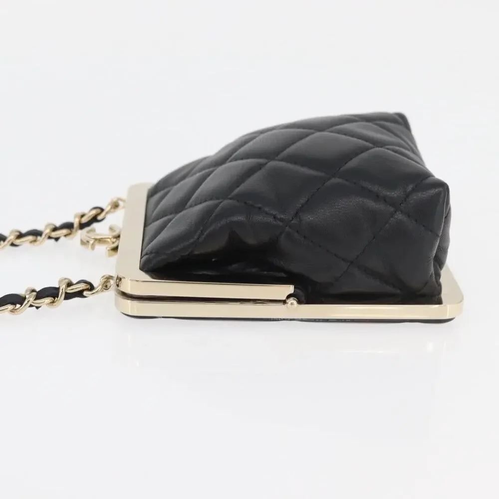 Chanel Matelasse Lambskin Chain Crossbody Bag Black
